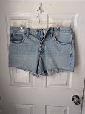Madewell Light Wash Denim Cutoff Shorts with Frayed Hem